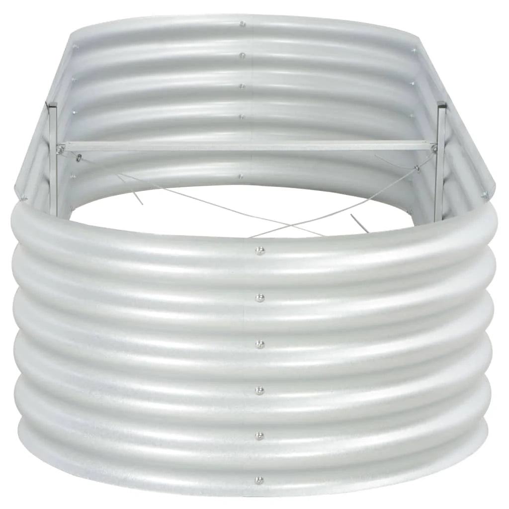 Fioriera rialzata per piante e fiori giardino 240 x 80 x 44 cm acciaio zincato argento 02_0001020