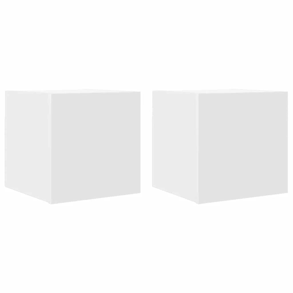 Mobile TV multimediale da parete mensola TV credenza TV per sala da pranzo soggiorno camera da letto 2 pezzi 30,5 x 30 x 30 cm bianco 02_0028902