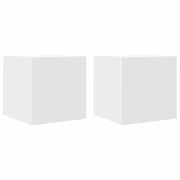 Mobile TV multimediale da parete mensola TV credenza TV per sala da pranzo soggiorno camera da letto 2 pezzi 30,5 x 30 x 30 cm bianco 02_0028902