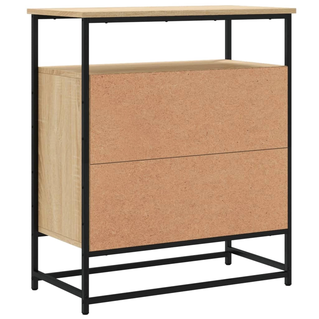 Buffet credenza cassettiera armadio mobile contenitore organizer cucina soggiorno rovere Sonoma 69 x 35 x 80 cm legno ingegnerizzato marrone 02_0031690