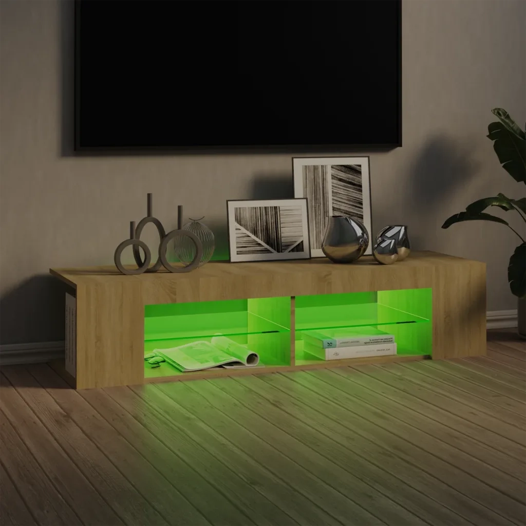 Mobile TV | Armadietto TV | Mobile Porta TV con Luci LED Rovere Sonoma 135x39x30 cm