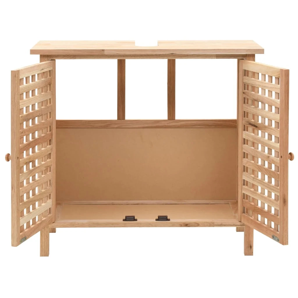 Mobile lavabo in legno massello di noce 66 x 29 x 61 cm 02_0006646