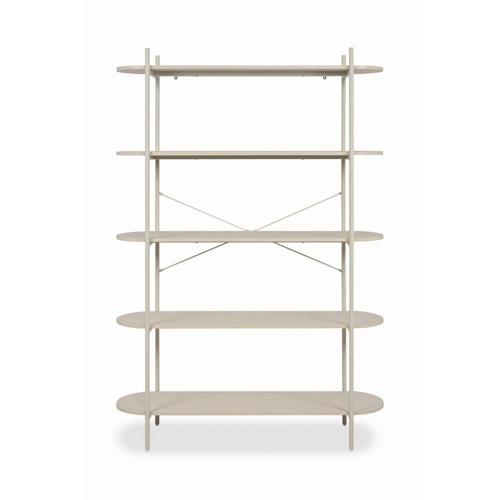 Libreria Hanoi20B con 5 Ripiani e Struttura in Metallo Beige