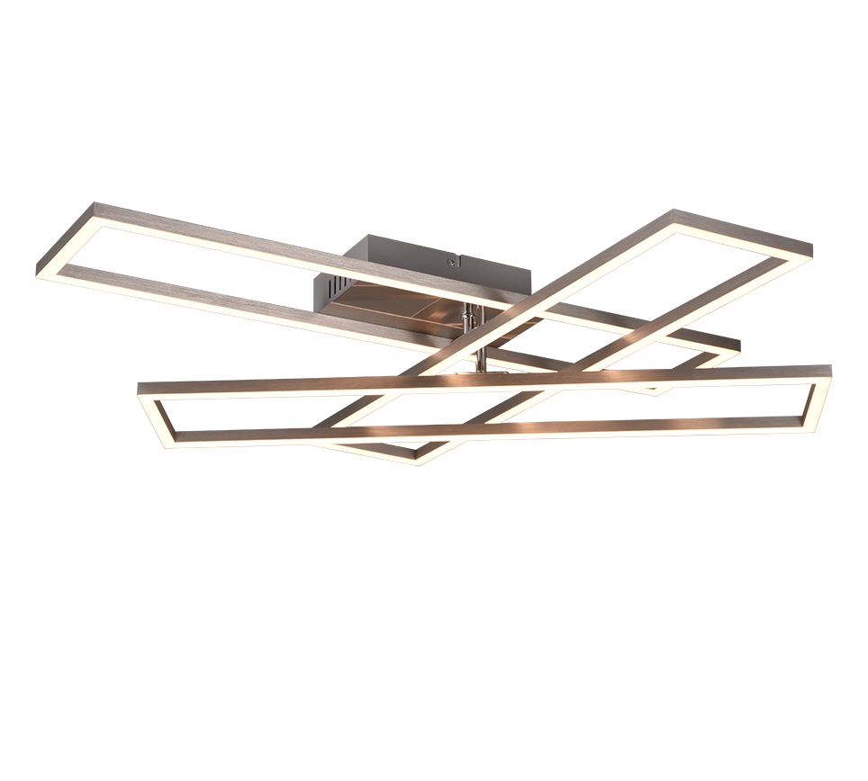 Plafoniera LED, metallo, nichel opaco, 66x10x60 cm, Corso