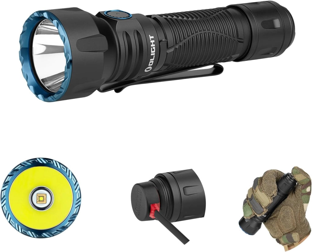 Javelot Professionale Torcia LED Ricaricabile 1350 lm Flashlight Piccola portabile Lunga Portata 730m, Luce Elettrico Alta potenza per Campeggio Caccia, Illuminazione Notturna (Verde)