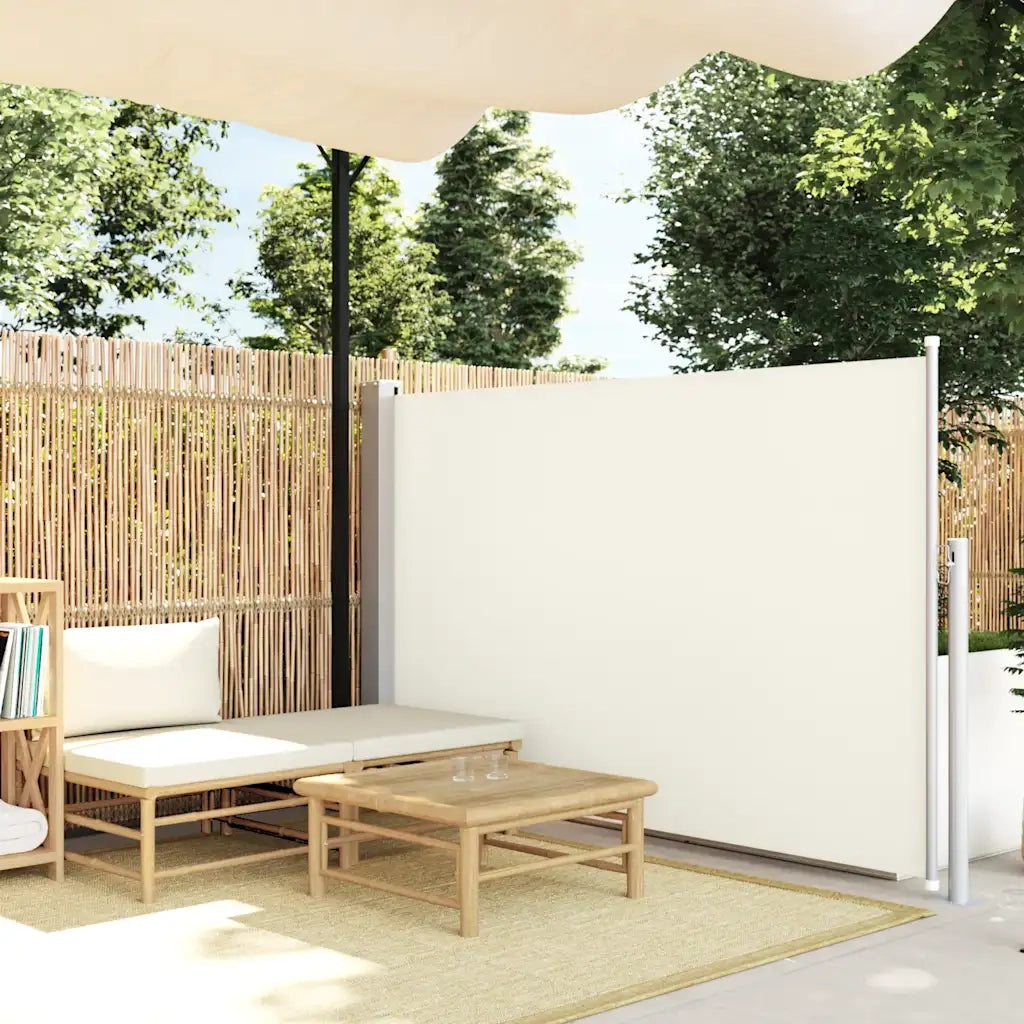 Tenda Laterale Retrattile per Patio 140x514 cm Crema 48395