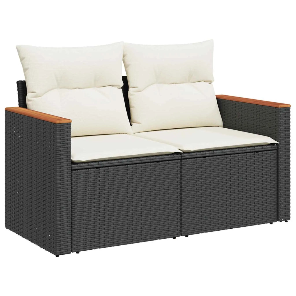 Set di divani 5 pz Nero e Bianco Crema 3447932