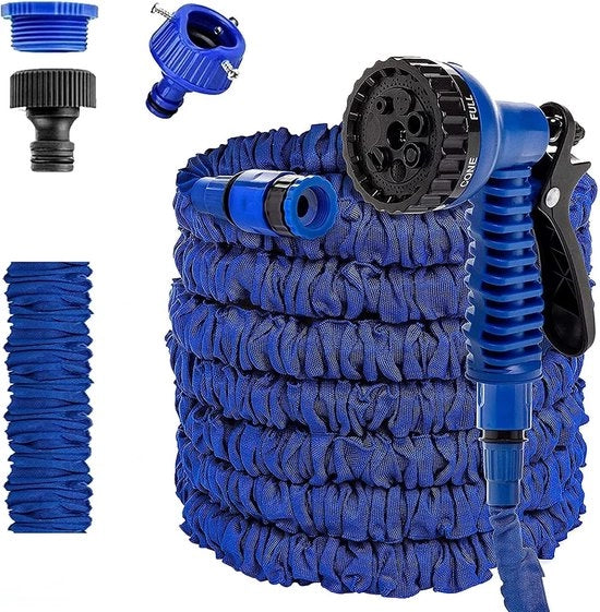 Serpentino estensibile e flessibile per giardino da 15 metri con 7 posizioni per getto per uso multifunzionale