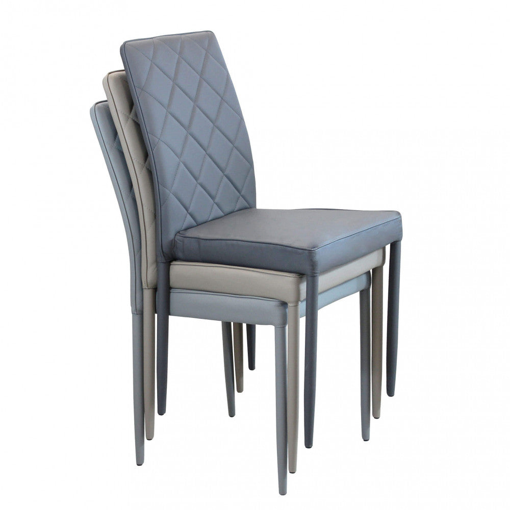 Sedia Blossom 41x50x91 h cm in Similpelle Grigio chiaro