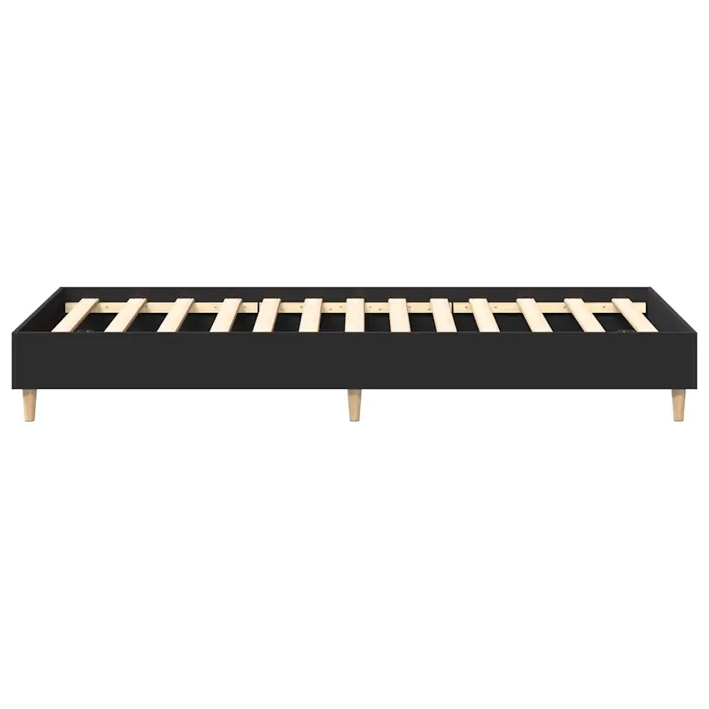 Giroletto senza Materasso Nero 90x200 cm in Legno Multistrato
