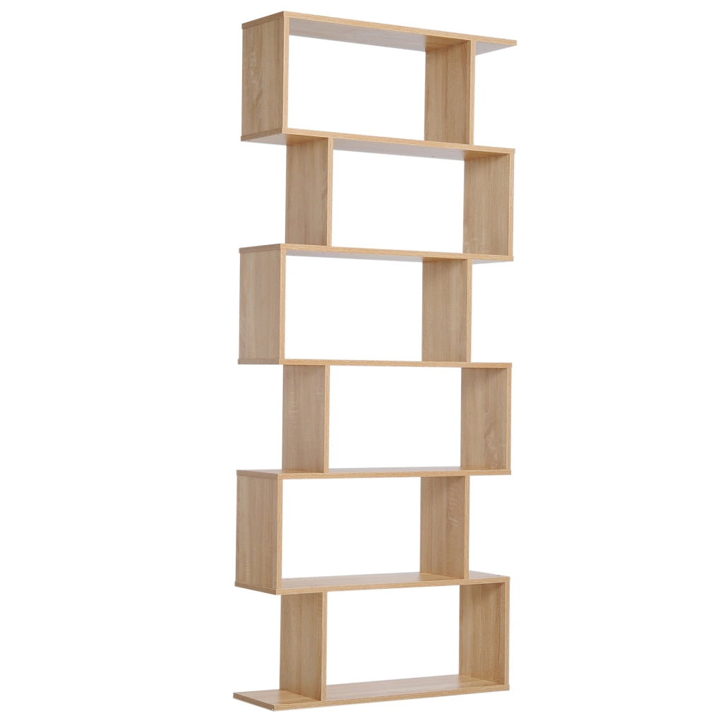 Libreria Zig Zag Design Moderno ¨C zephmum ¨C 80x23x192 cm 6 Livelli Colore Quercia Chiaro