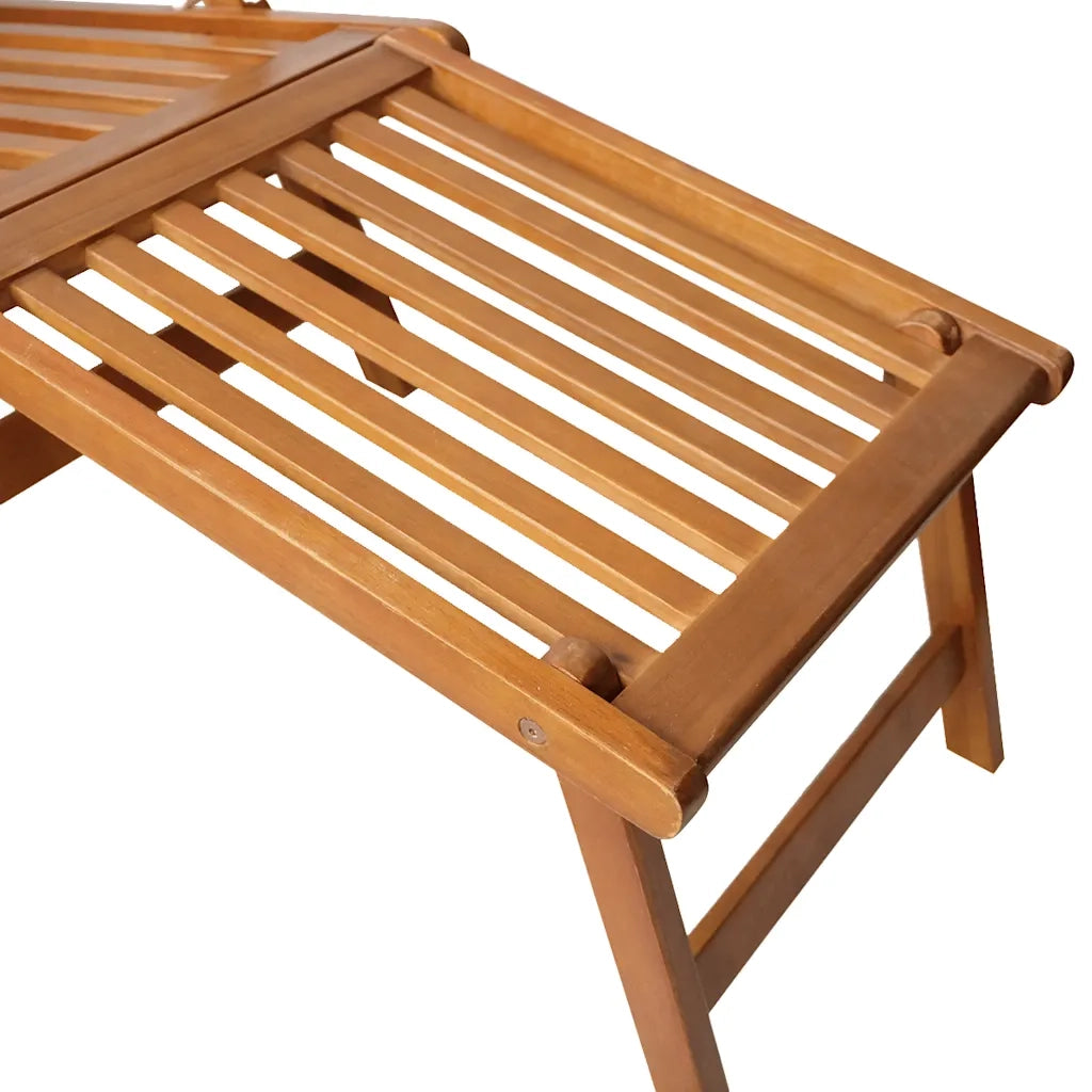 Sdraio da Esterno con Poggiapiedi in legno Massello d'Acacia 41433