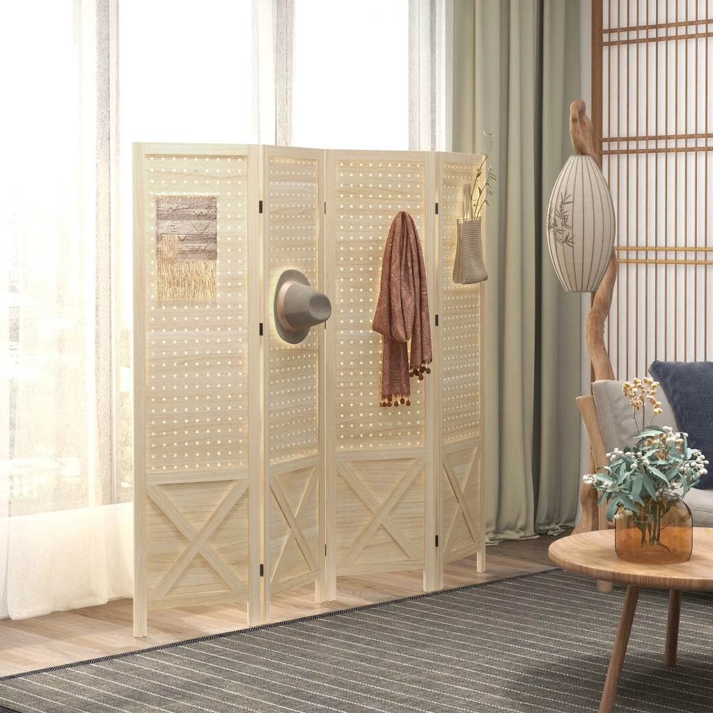 Paravento in legno per bambini ¨C zephmum ¨C naturale 152x144.5 cm