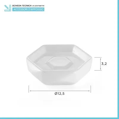 Portasapone bagno bianco da appoggio Gedy serie Dalia in ceramica