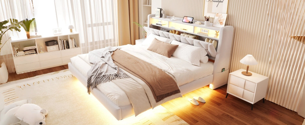letto imbottito velluto beige 180 x 200 cm