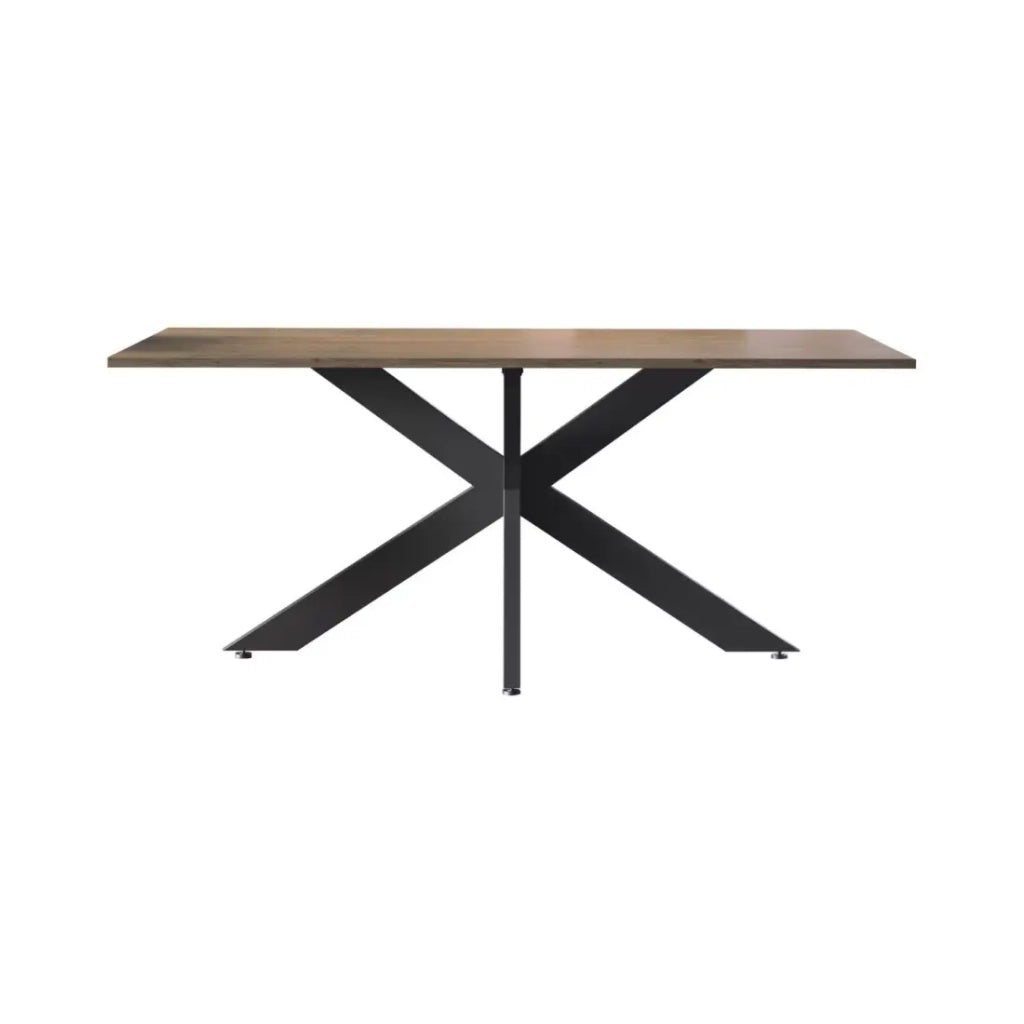 Tavolo da pranzo GWEN – 180 x 90 cm – Legno scuro Mercurio e metallo