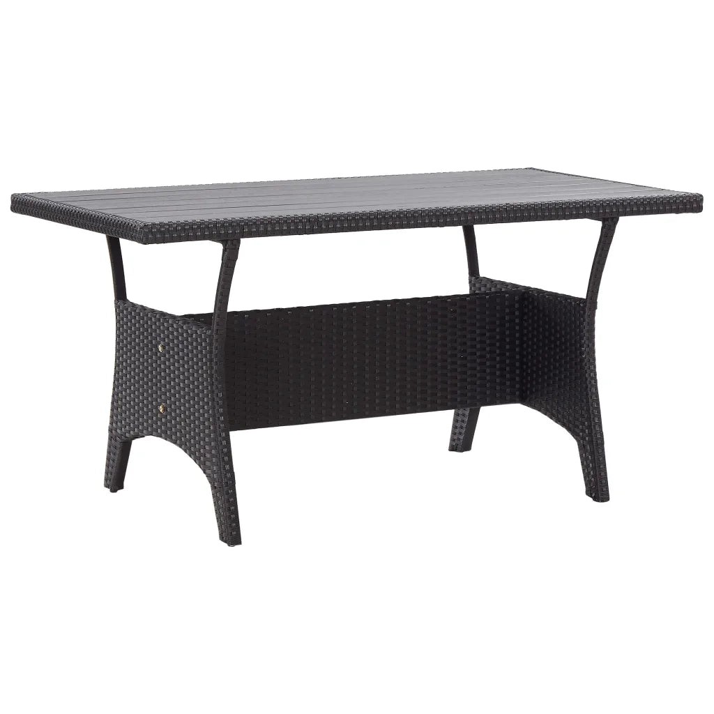 Set da Pranzo da Giardino 3 pz con Cuscini Nero in Polyrattan 3095249