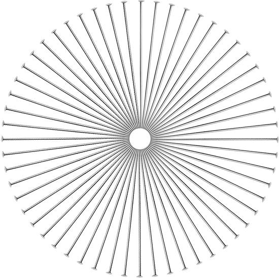 Aghi per gioielli 200 pezzi - Testa piatta - Acciaio inossidabile - 60 mm - Spille - Creazione di gioielli - Artigianato - Aghi per gioielli