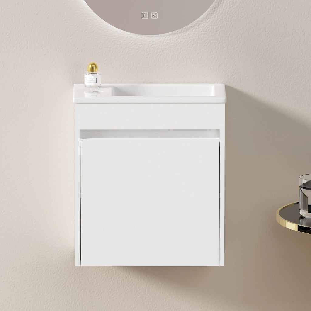 Armadietto Bagno 46 cm ¨C MINIMAL ¨C Bianco, 1 Anta, Salvaspazio