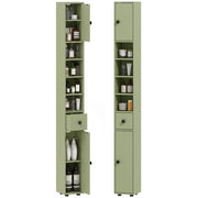 Mobile bagno colonna salvaspazio ¨C Xylo ¨C verde con cassetto e 4 ripiani 20x20x180 cm