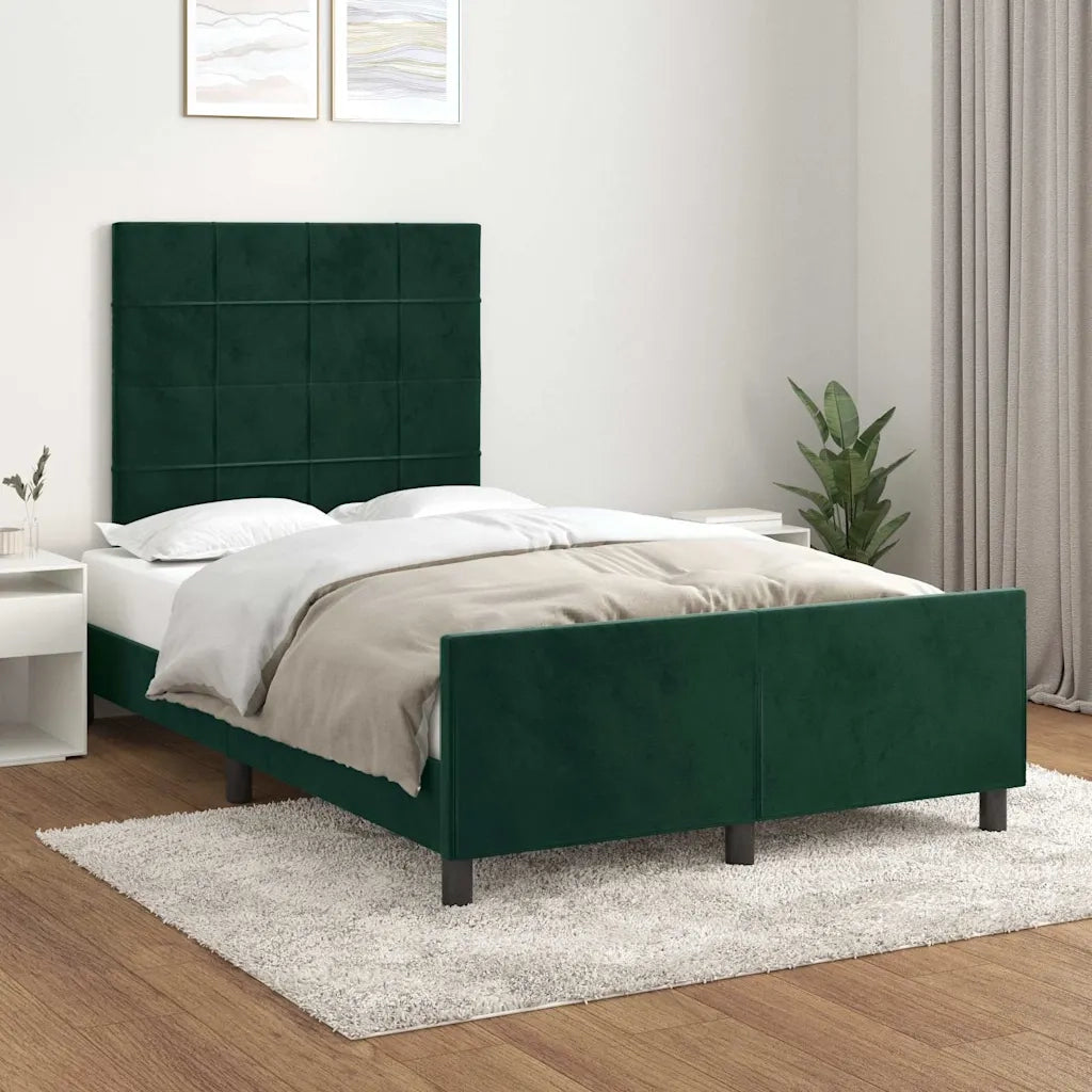 Giroletto senza Materasso Verde Scuro 120x190 cm Velluto