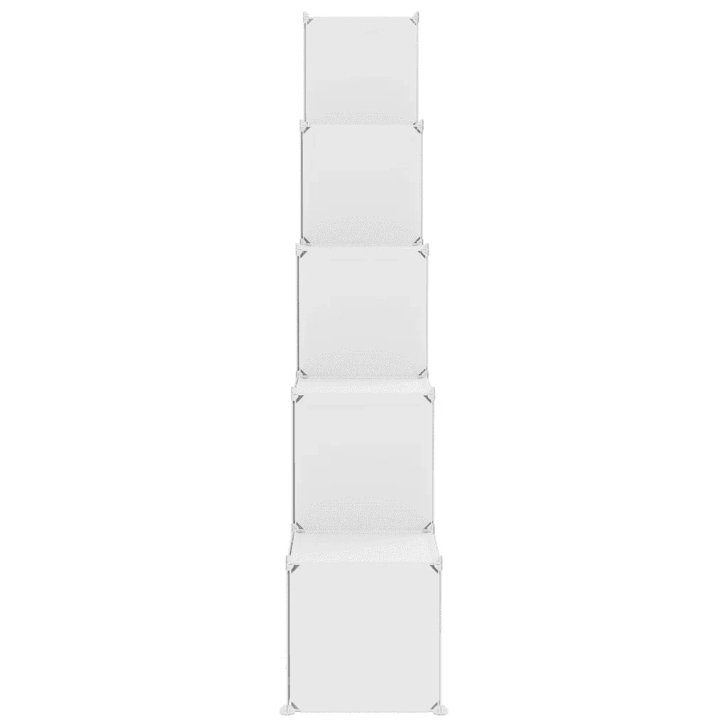 Mobile contenitore a cubo per bambini 155 x 31,5 x 154 cm design ergonomico vano contenitore in PP bianco 02_0047045