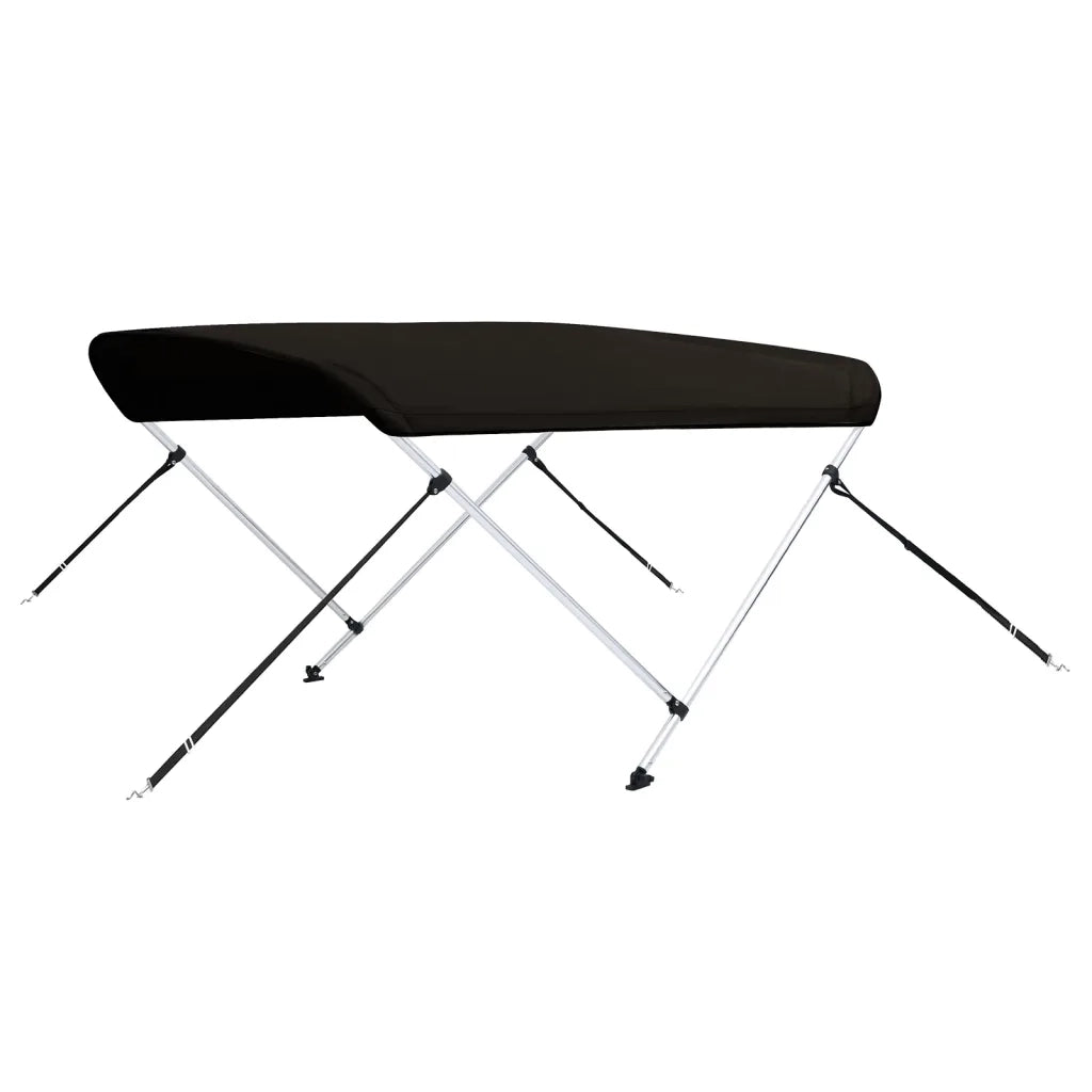Bimini di Prua con Tendalino 2 Archi-Tenda da Sole per Bimini di Prua Nero 150x120x110 cm