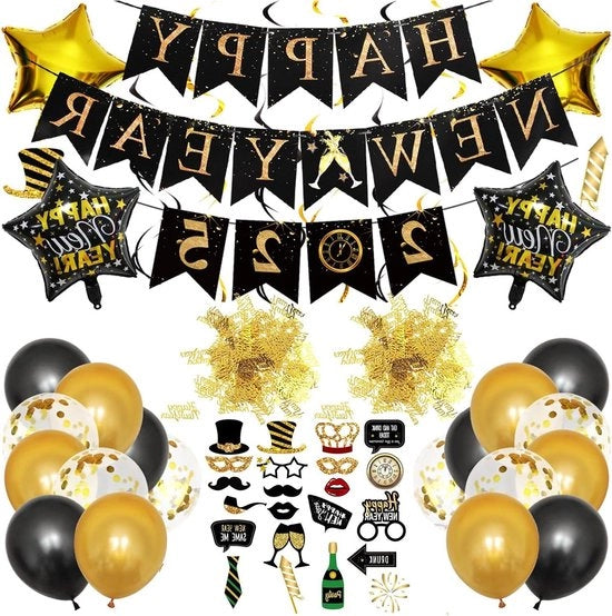 Decorazioni per Capodanno - Set di balloni e decorazioni per la notte di San Silvestro 2025