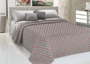 Copriletto Piquet Primavera Estate 100% Cotone Disegno Scotty Scozzese - Singolo - Beige