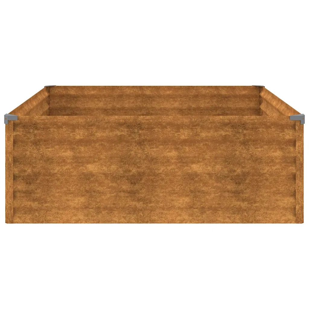 Fioriera | Cassetta per fiori | Vaso Rialzata da Giardino 100x100x36 cm in Acciaio Corten