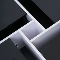 Elegante Tavolino da Caffè Lucido con Vano Portaoggetti Integrato e 4 Cassetti, 70×70×35 cm, Nero e Bianco