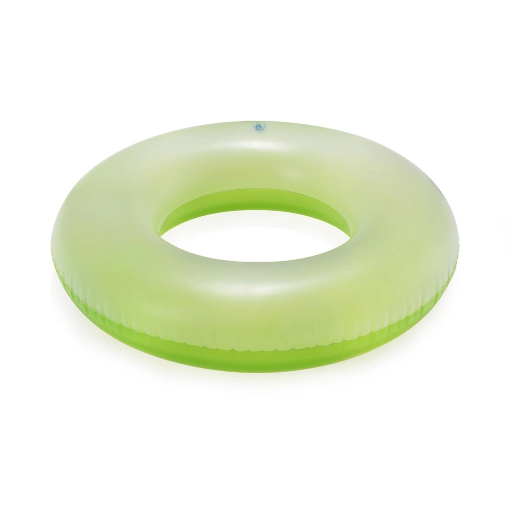Trade Shop - Salvagente Ciambella Gonfiabile Per Bambini Trasparente Neon Satinato ø 91 Cm 36025 -