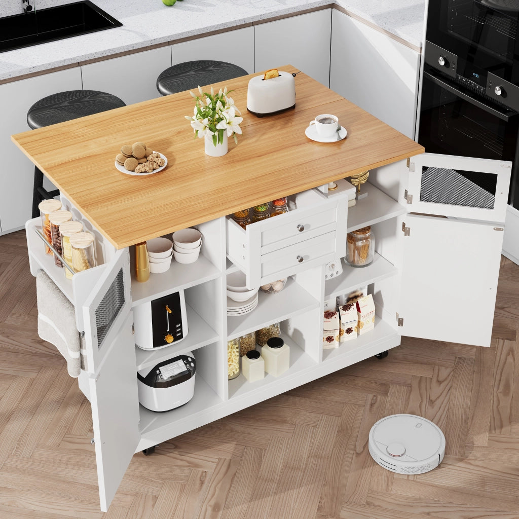 CARRELLO CUCINA 140x70x93,5 cm MDF Bianco