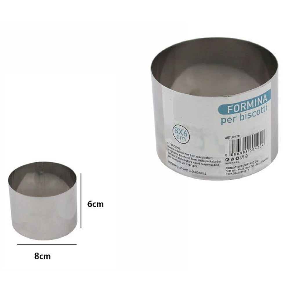 Trade Shop - Set 12 Pezzi Forme Formina Stampi Per Dolci Torte Biscotti Rotonde 8x6 Cm 60420 -