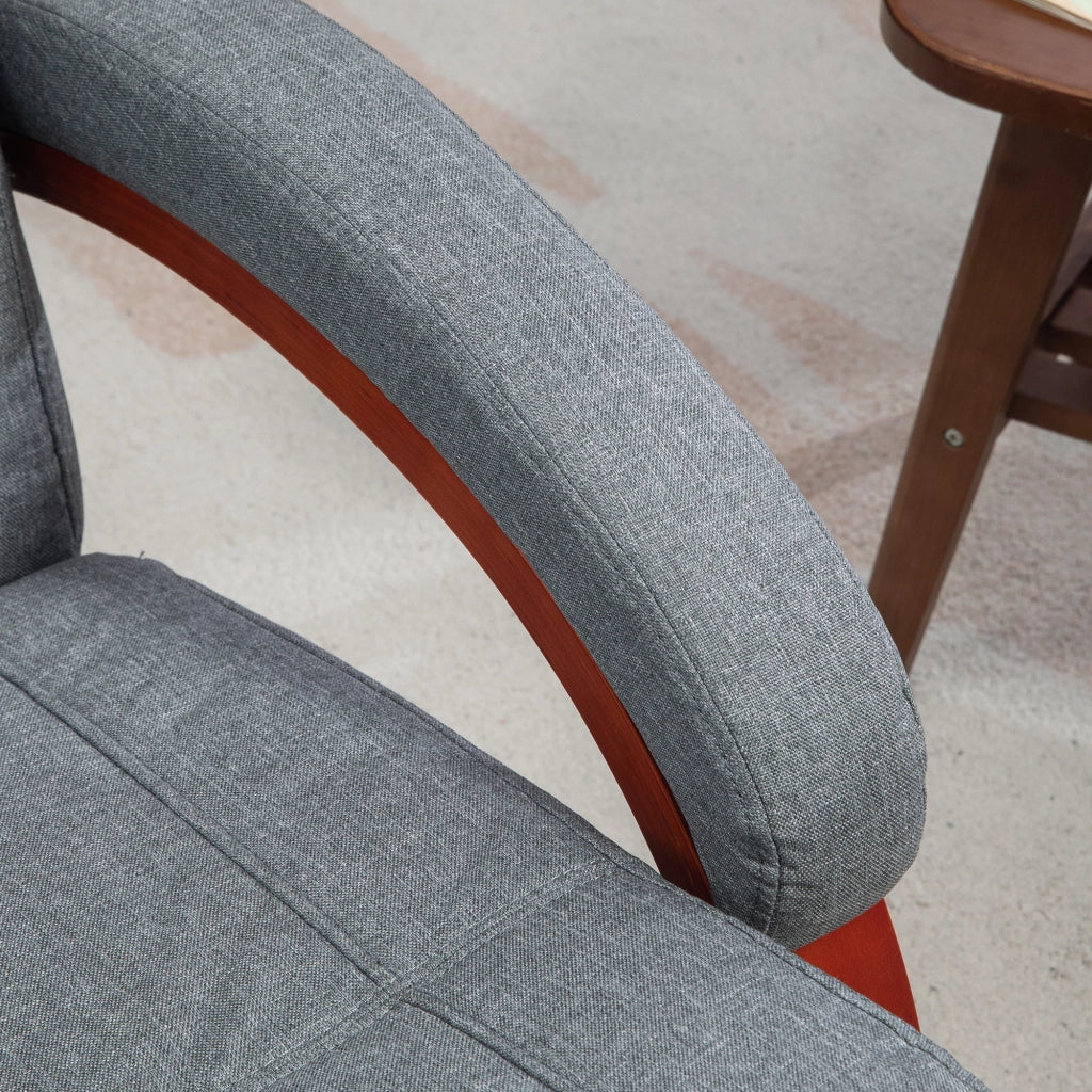 POLTRONA Relax reclinabile girevole 68x86x100 cm in poliestere grigio