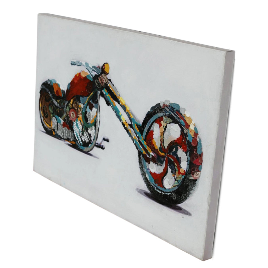 Quadro dipinto a olio su tela Chopper 60x90 cm — fatto a mano
