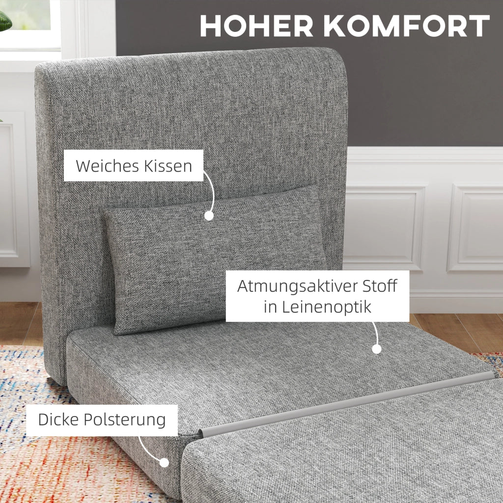Letto pieghevole con materasso ¨C zephmum ¨C 80x75x74 cm, Grigio, Struttura in metallo