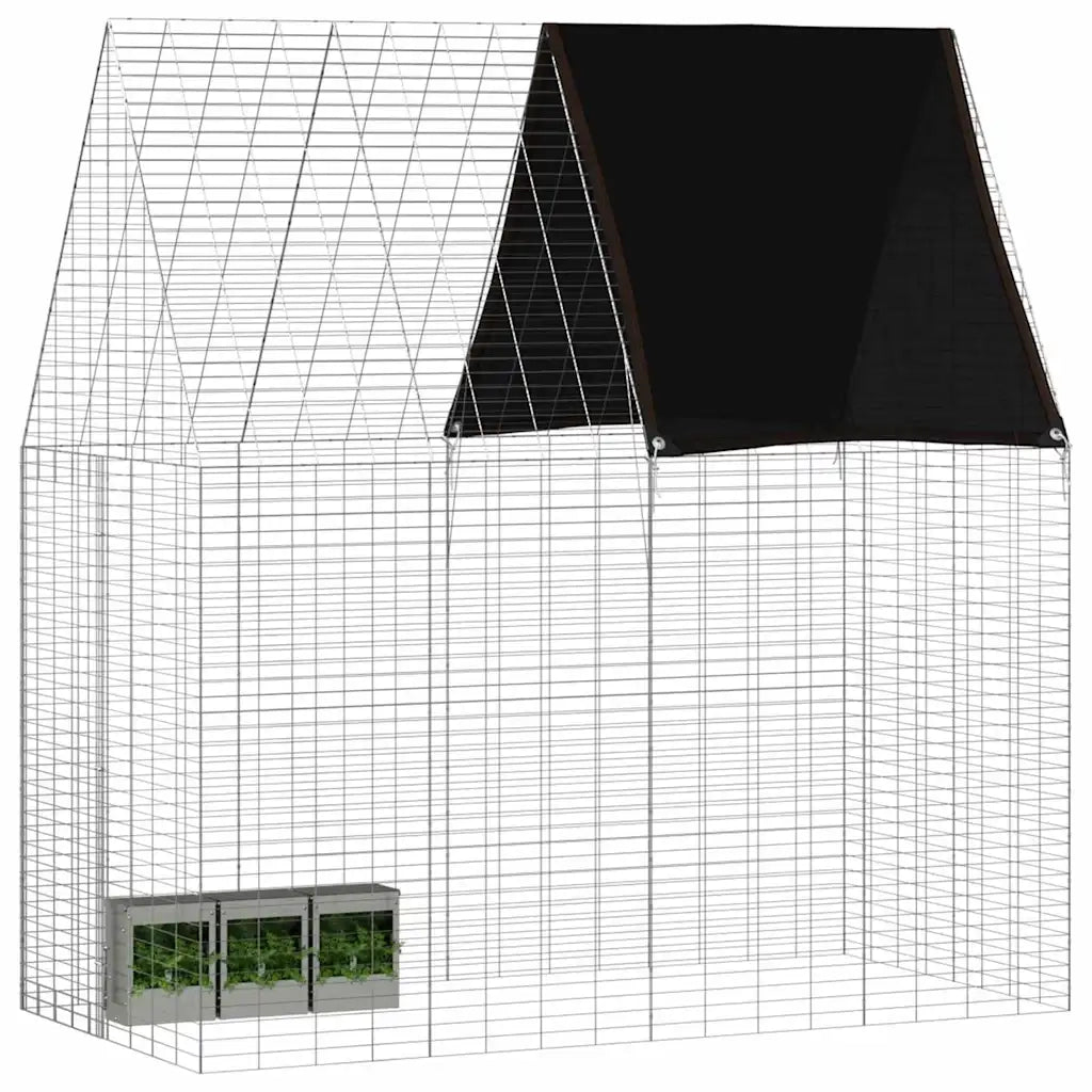 Gabbia per Conigli Argento 200 x 100 x 210 cm Acciaio zincato 42019246
