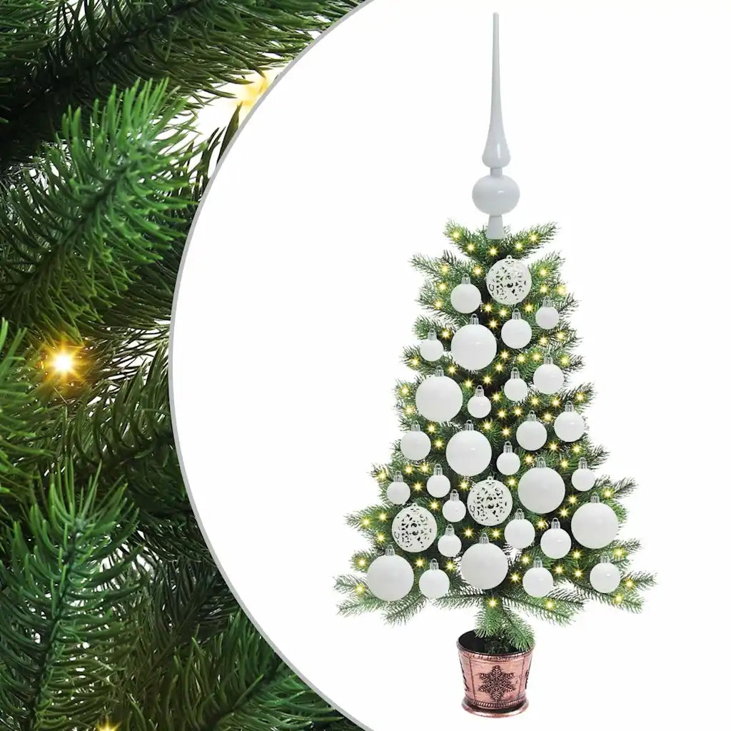 Albero di Natale con 150 LED con supporto Verde 65 cm PE 3396294