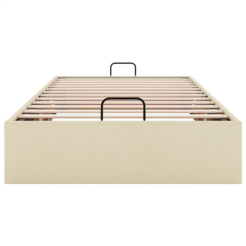 Struttura Letto Pouf senza Materasso Crema 90x200 cm in Tessuto