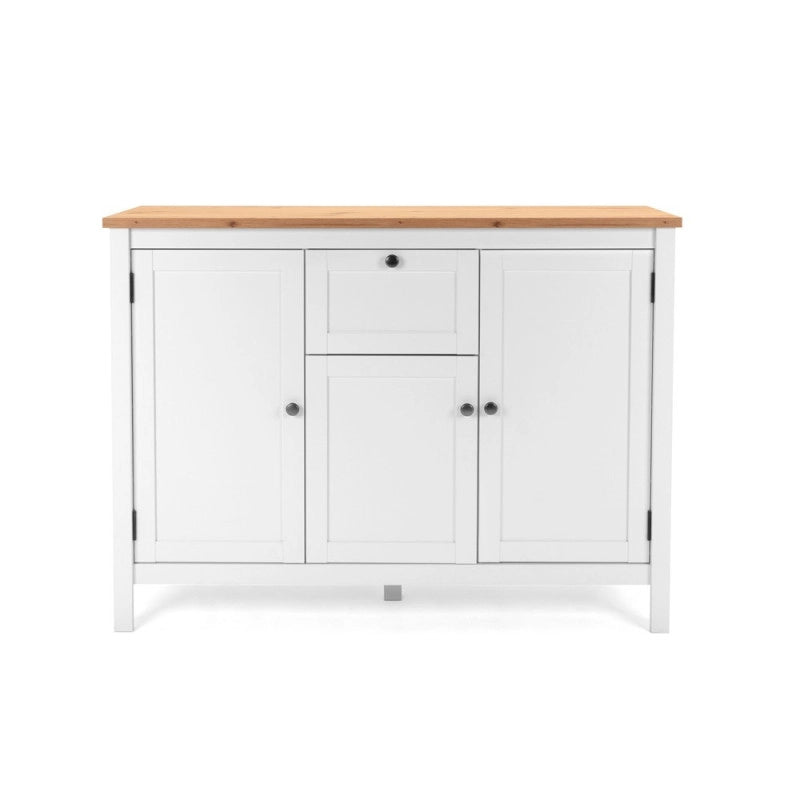 Madia Bergen57 con 3 ante e 1 cassetto bianco e top artisan oak