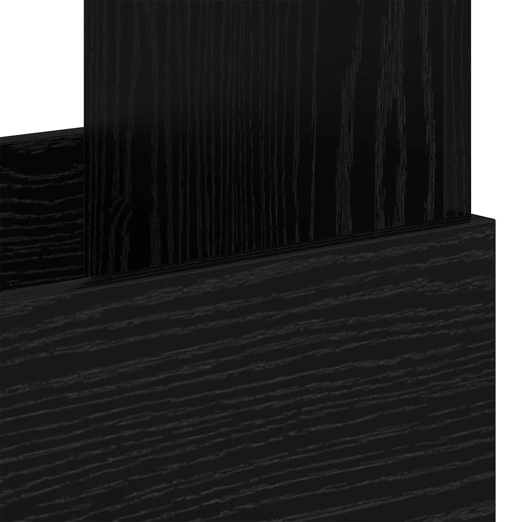 Scaffale per riviste Rovere Nero 68,5 x 30 x 45 cm 890985