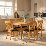 Set da pranzo 7 pz Nero Legno di Quercia Massello 3430258