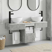 Set di mobili per il bagno 3 pz Grigio Cemento 3405580
