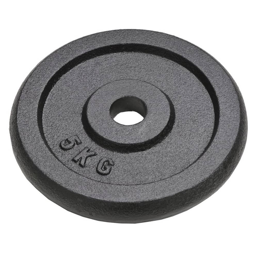 Trade Shop - Set Di 4 Dischi Per Pesi Manubri Da 5 Kg In Ghisa Bilanciere F 30mm Colore Nero -