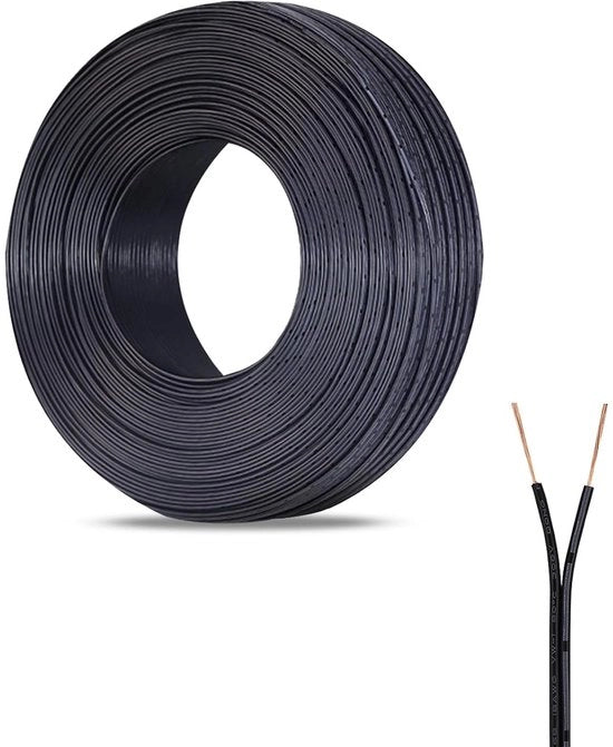 Cavo elettrico da 10m - 24 AWG cavo a 2 conduttori per palo - cavo di rame in PVC - strisce LED per lampade - diametro isolante 1,8 x 3,6 mm cavo 3 conduttori