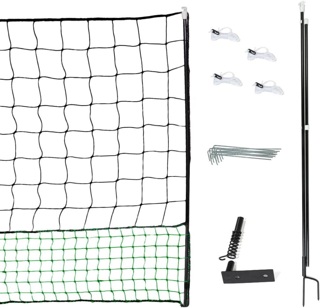 Kit recinzione rete per galline 24 m con porta 9 picchetti doppia punta