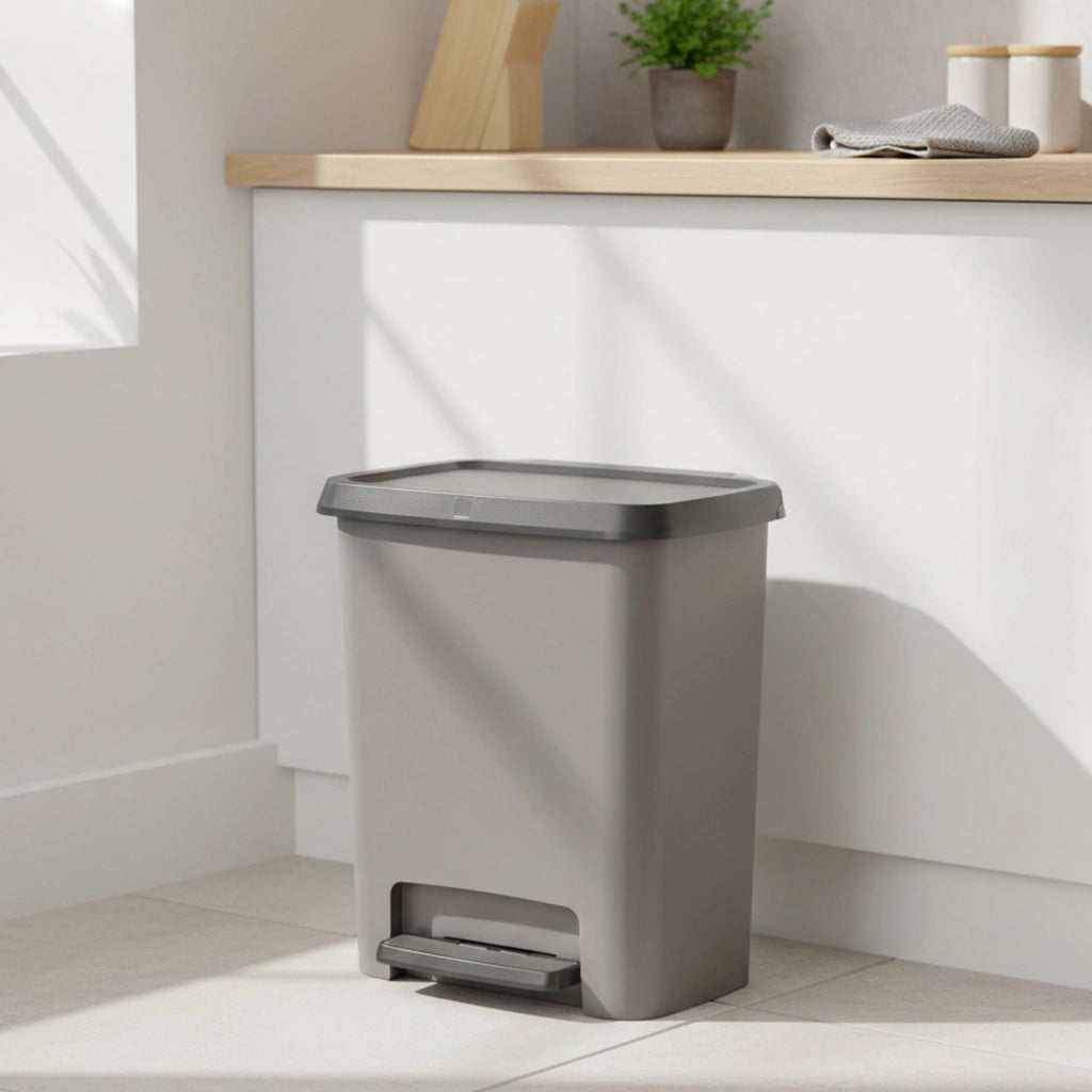 Pattumiera Carleton, Cestino portarifiuti, Bidone per raccolta differenziata, Mobile per spazzatura, 38x28 h43 cm, Grigio scuro