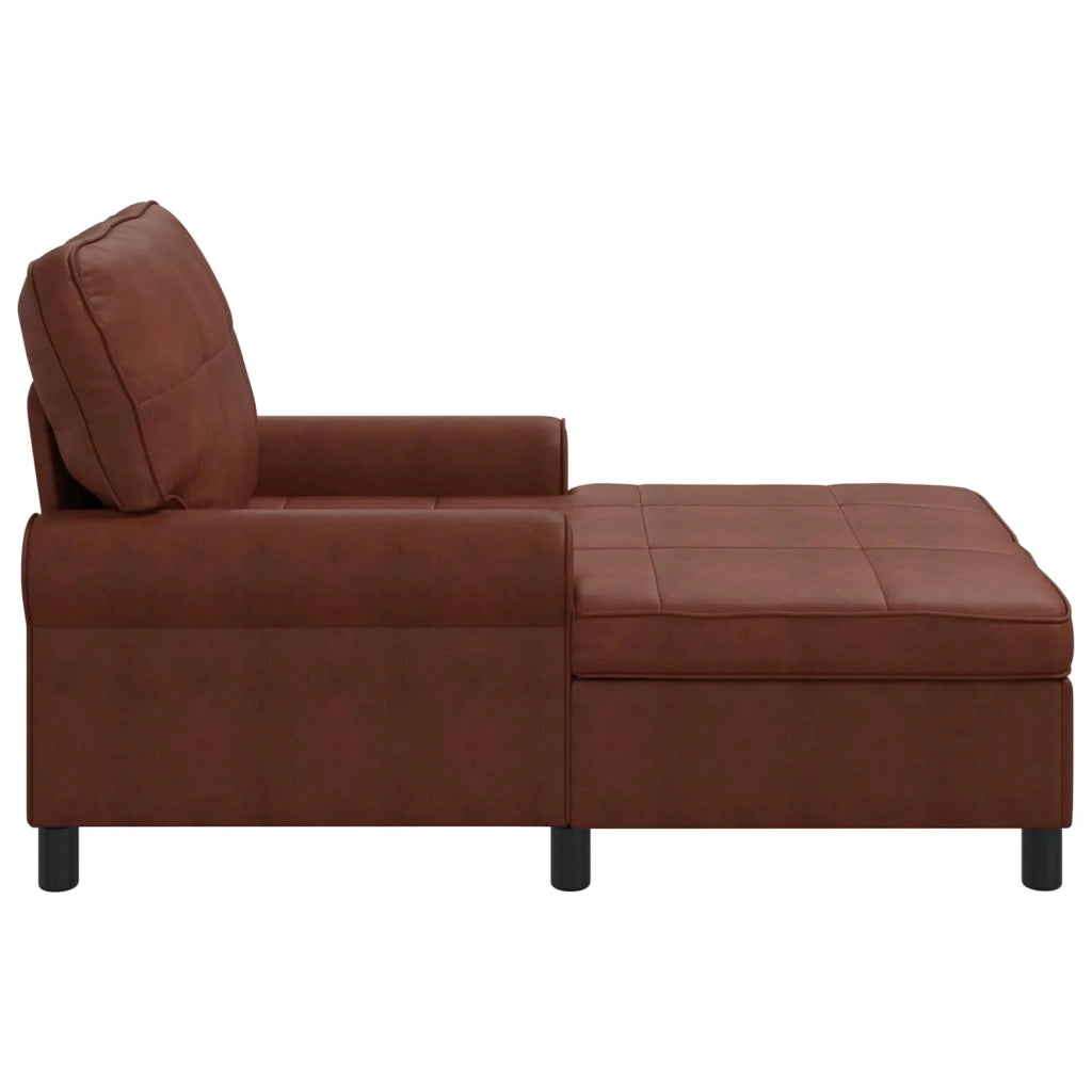 Chaise Lounge Marrone Lucido 91 x 157 x 91 cm Pelle Sintetica 42022920