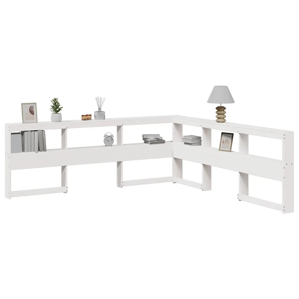 Testiera libreria a L-Testata contenitore 180 cm in Legno Massello di Pino
